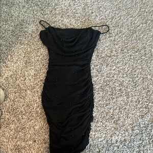 Windsor Black Spaghetti Strap Bodycon Mini Dress